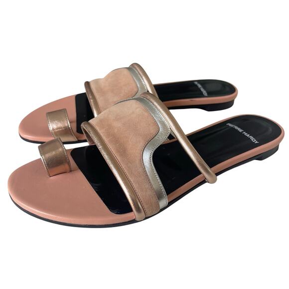 RARE Pierre Hardy Rose Gold Toe Post Sandals 39.5 - Picture 1 of 11